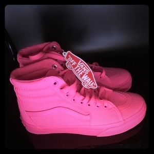 Vans Neon Pink hi-tops, size 6.5Women/5Men